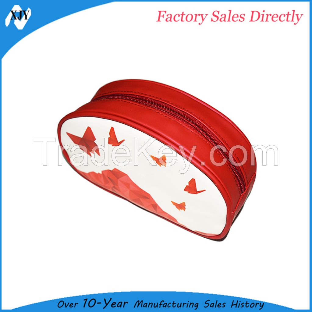 Wholesale portable PU leather custom cosmetic bag