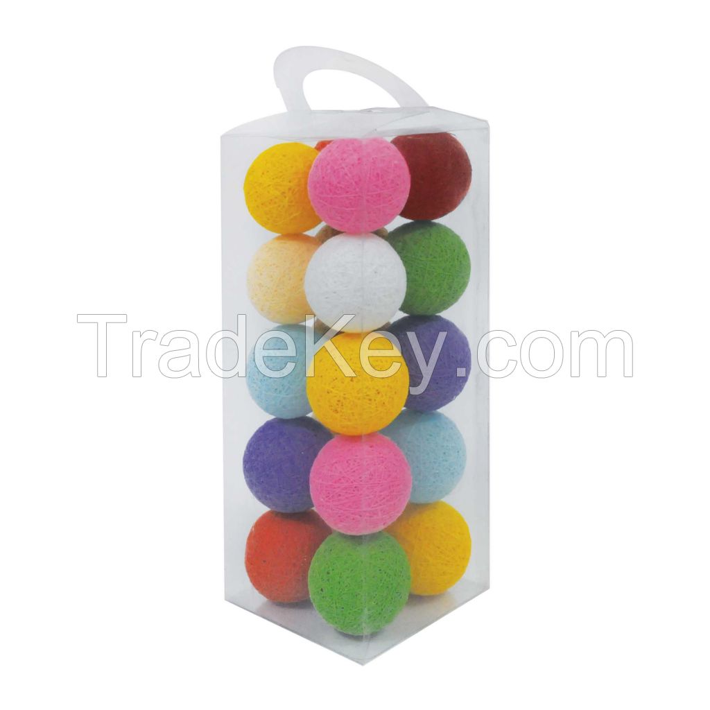 Handmade Rainbow Cotton Ball Light Festival Party Wedding Decoration Battery