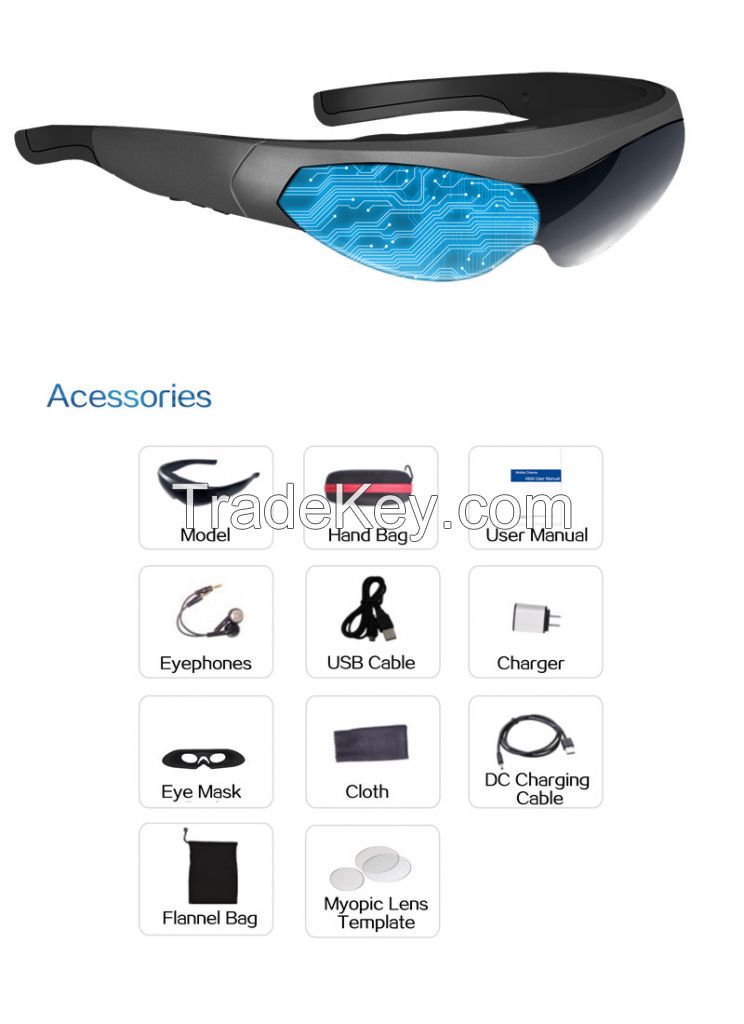 Android 4.4 Touch Screen Video Glasses, Glass Customized Version, WIFI , Bluetooth Connect, SUOYING K600