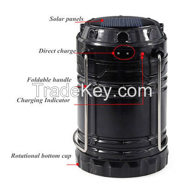 Portable USB Solar Rechargeable Lantern Outdoor Camping Light