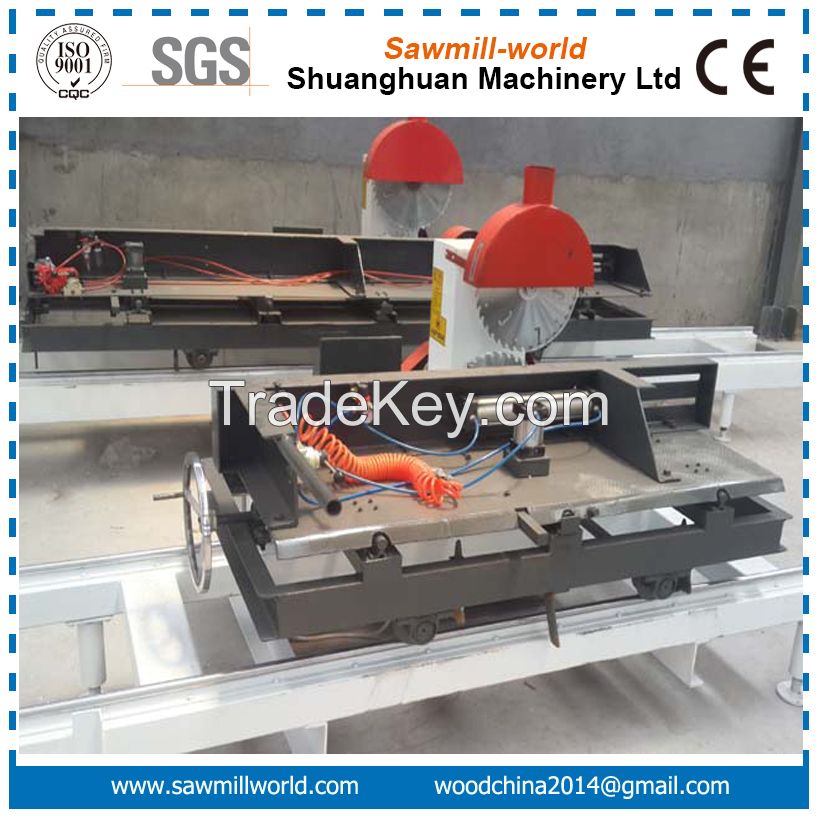 Round Log Twin Blades Table Sawmill Circular Saw Cutting Machine