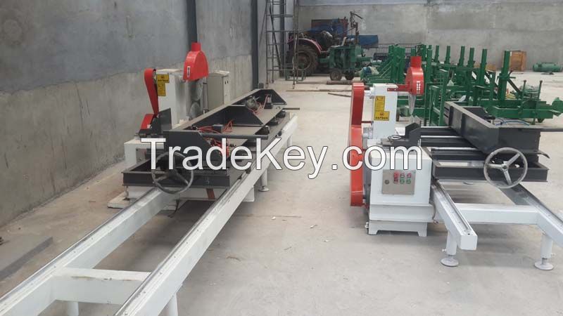 Round Log Twin Blades Table Sawmill Circular Saw Cutting Machine