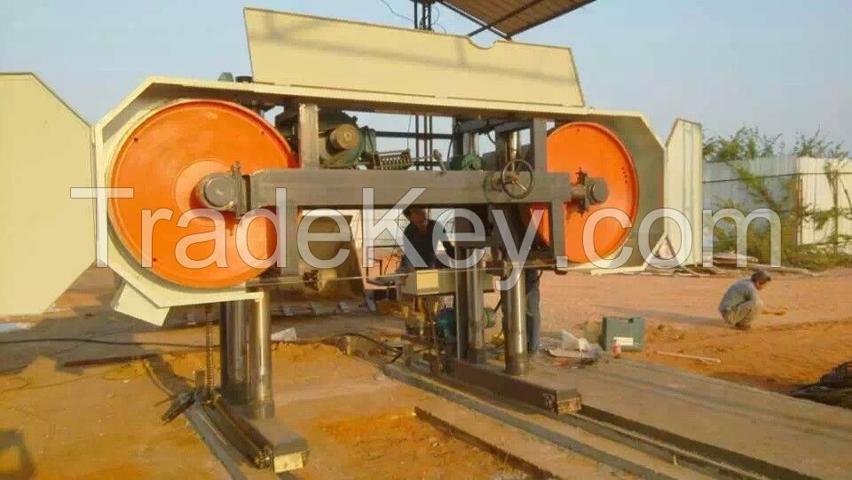 Heavy duty large size horizontal wood cutting band sawmill machine