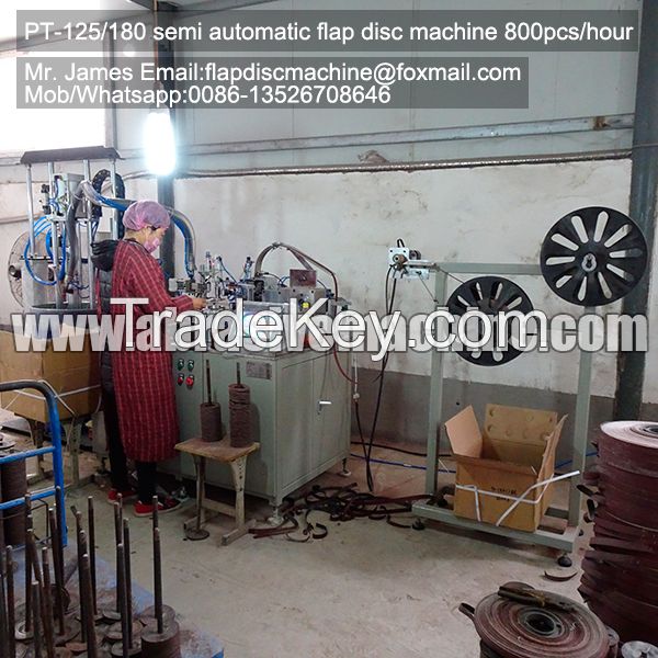 PT-125/180 semi automatic flap disc making machine