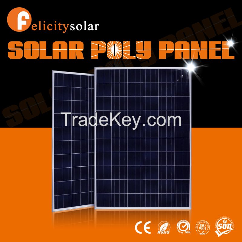 Felicitysolar high quality A grade 250w polycrystalline high efficiency solar panel