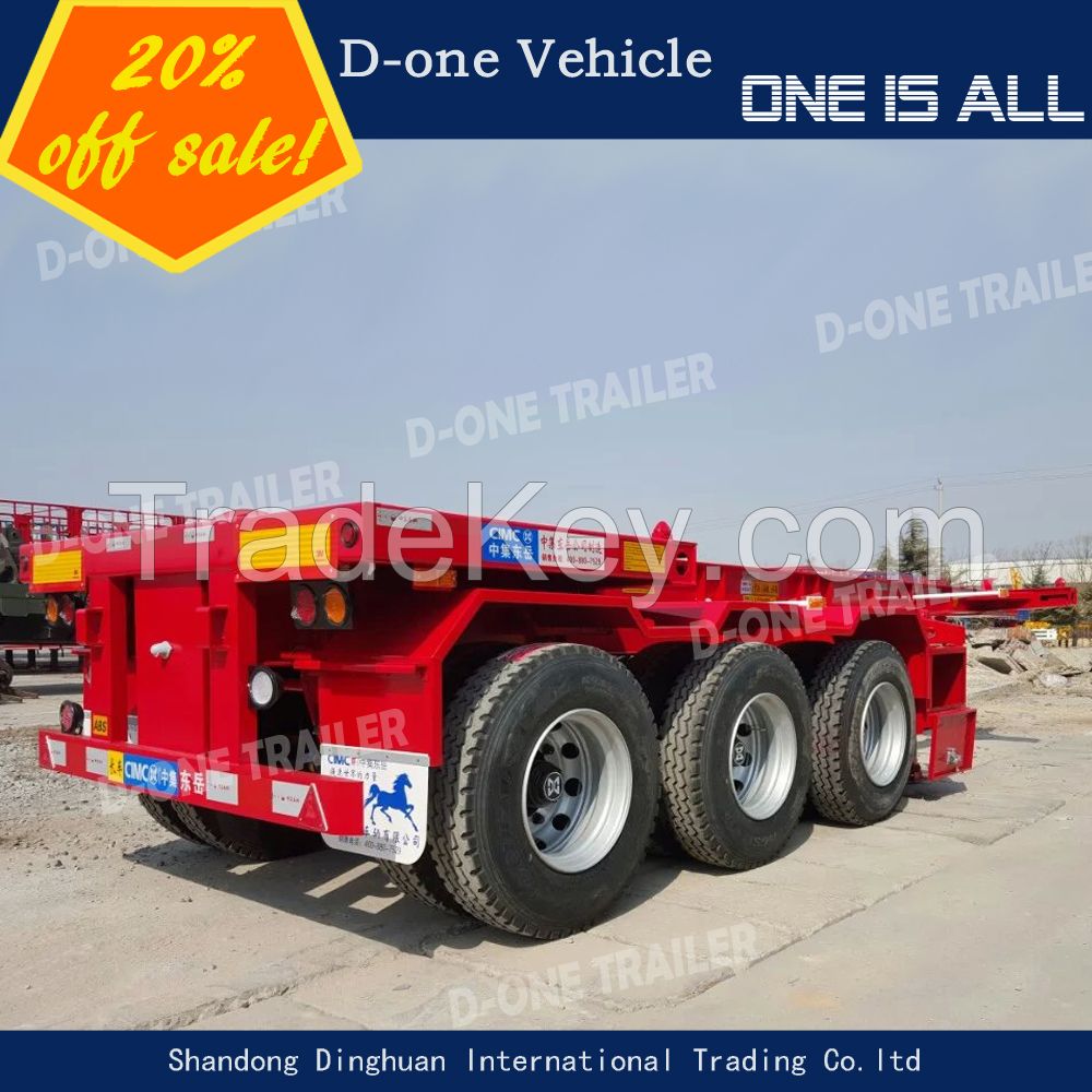 used for Durban lightweight 40 ft skeleton container truck trailer 