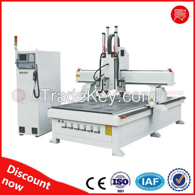 ATC cnc router 1325 1530/ATC woodworking cnc machine 1325 2040 with auto tool changer and drilling banks sawings