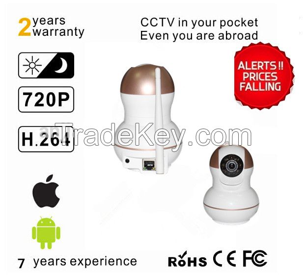 720P HD onvif IP66 waterproof IR cctv H.264 ip dome camera