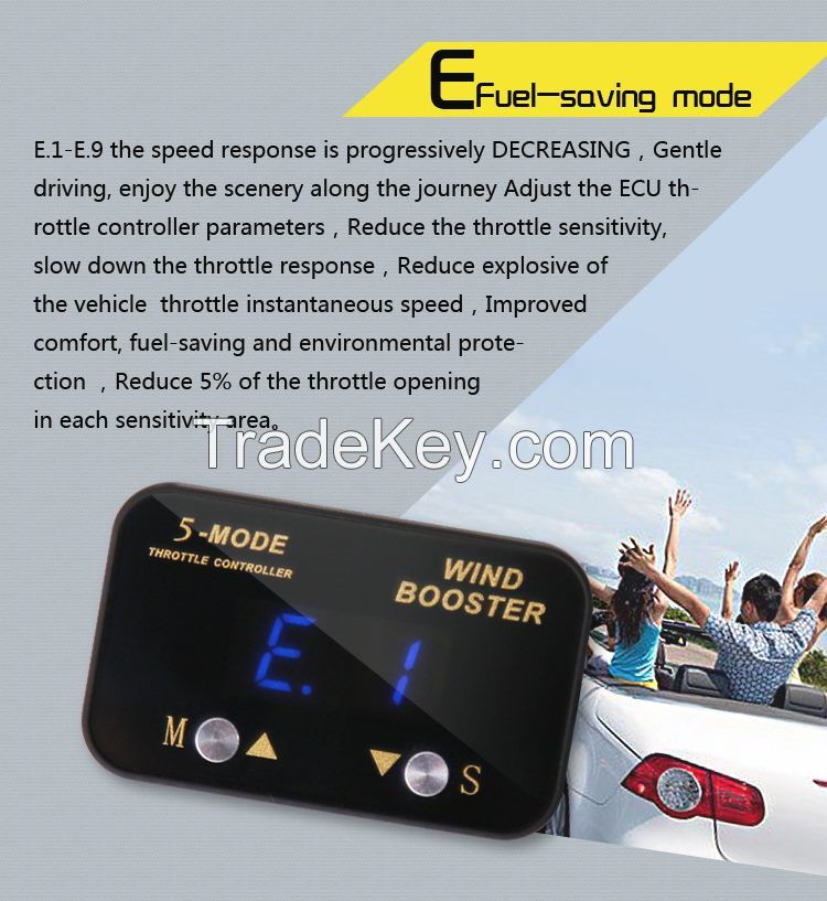 High performance vehicles' speed acceleration device 5-mode auto throttle accelerator for universal cars