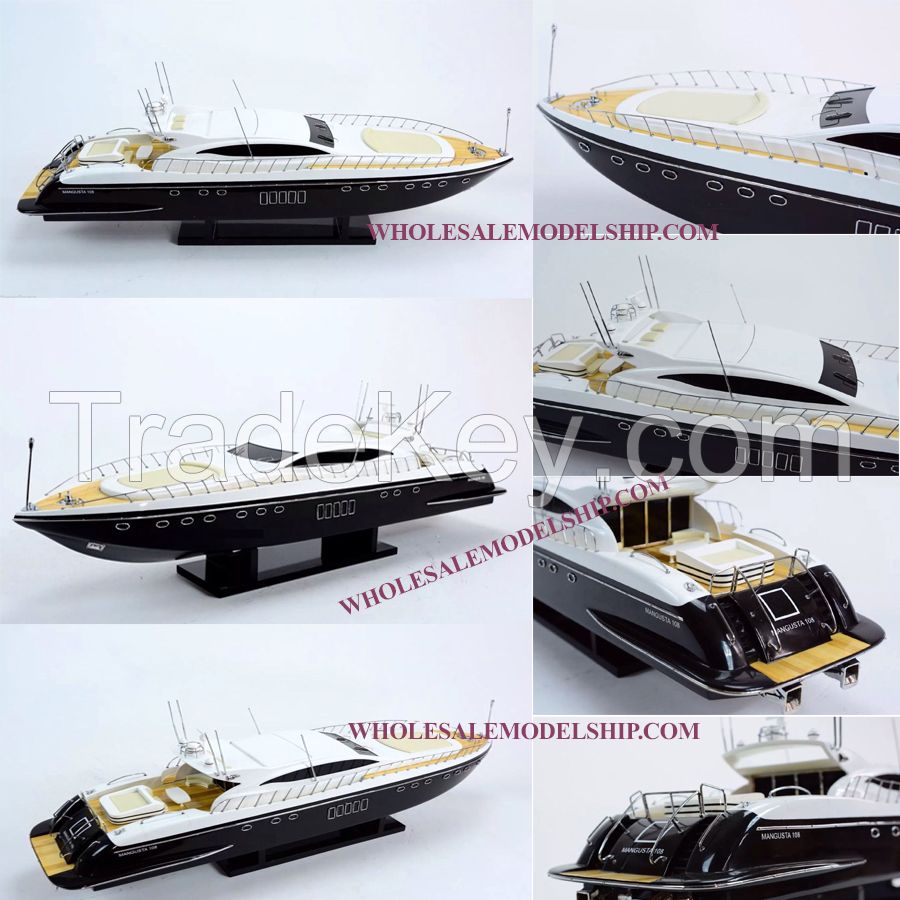 Magusta 108 White Wooden Model Speed Boat