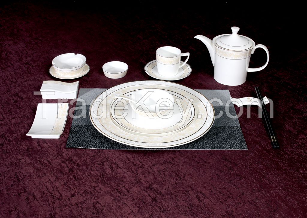 Grey Vine Flower ceramic tablewrae set