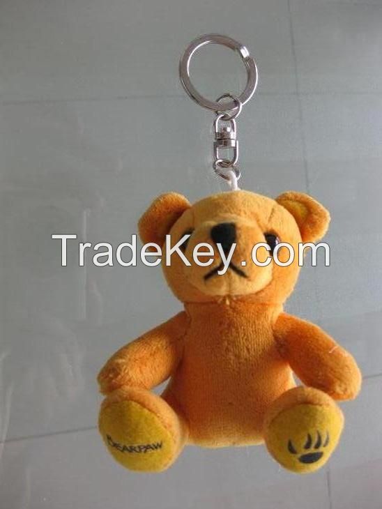 Plush teddy bear keyring