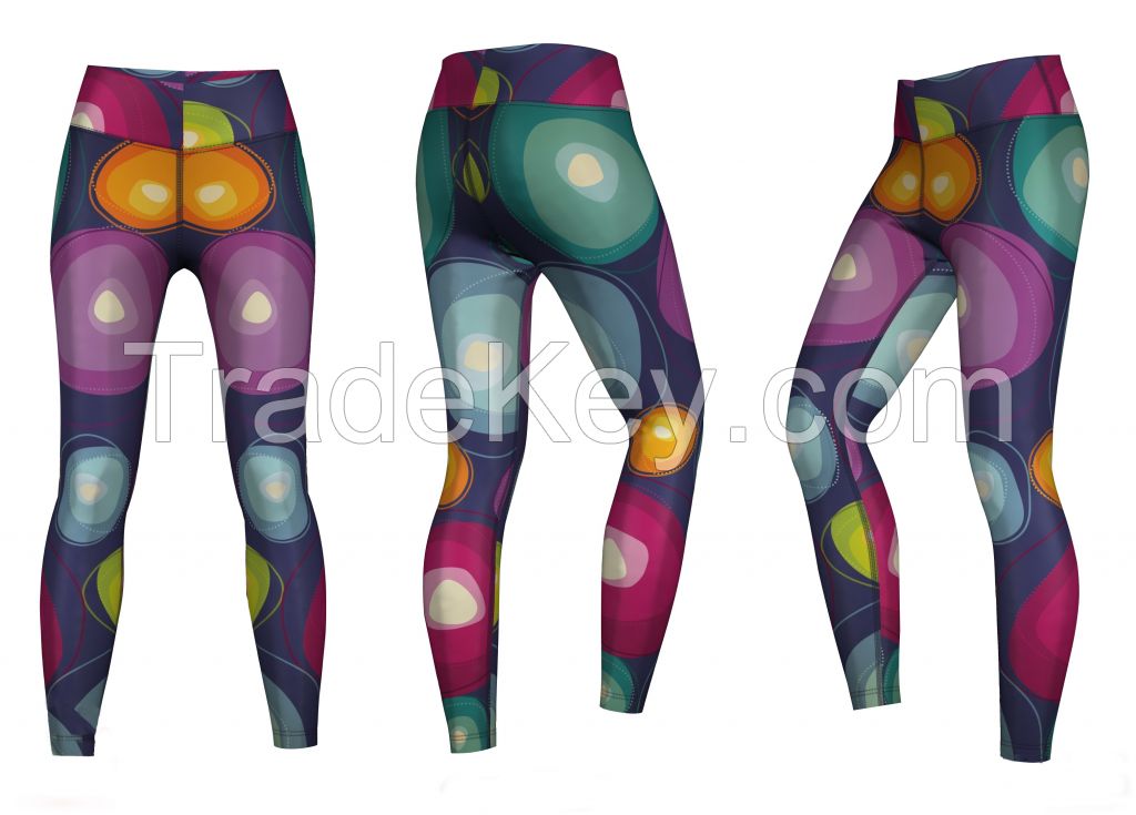  Women's Custom Sublimated Yoga Leggings Sport Yoga Leggings 