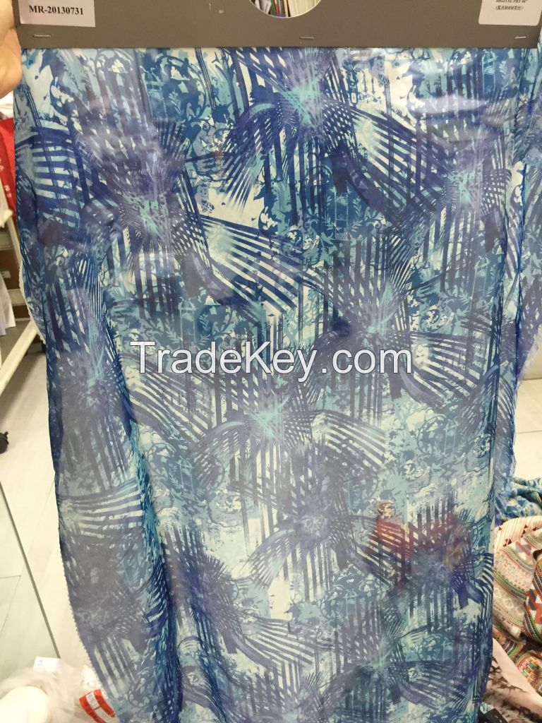 100% Silk Crepe De Chine Woven Beautiful Digital Printing Fabric