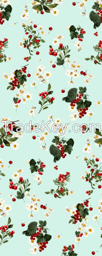 100% Silk Crepe De Chine Woven Beautiful Digital Printing Fabric