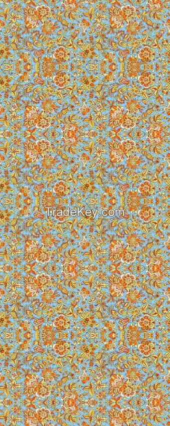 Custom Design Digital Romantic Floral Printed Silk Charmeuse 100%pure Silk Fabric