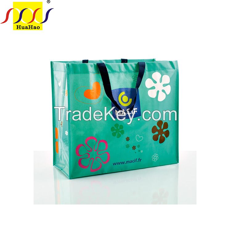 laminated recycle nonwoven fashional pp handled bags for promotion