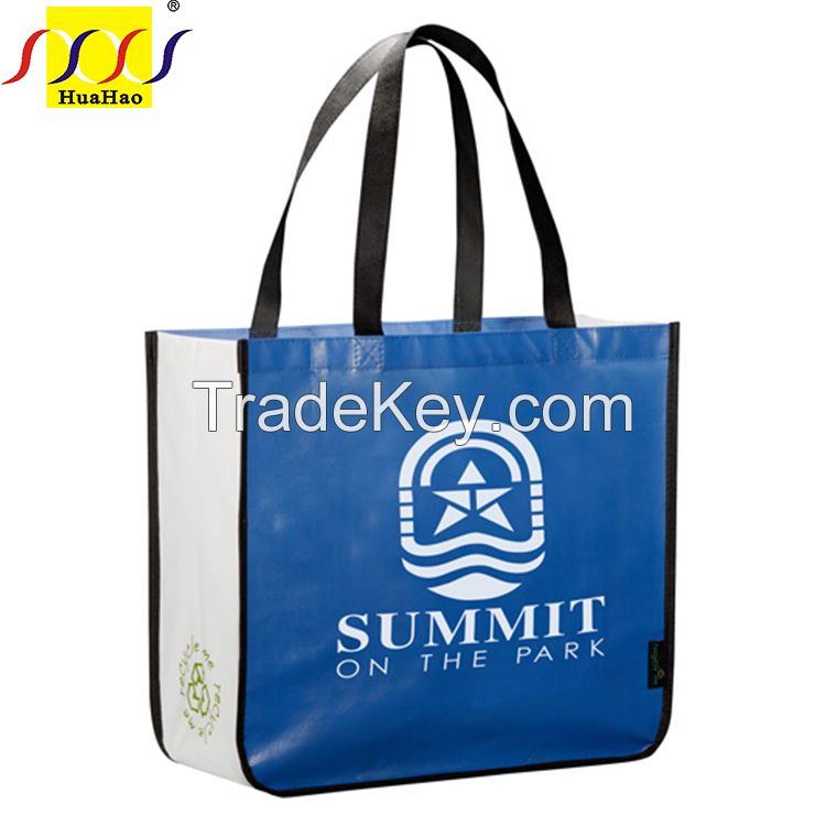 laminated recycle nonwoven fashional pp handled bags for promotion