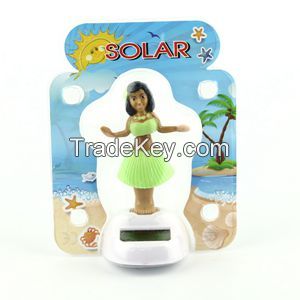 Solar Powered Dancing Hula Girl-green Suit  (colors Vary)