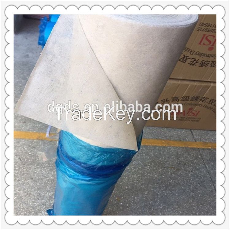 Factory 1025E recycle nonwoven interlining fabric tear away paper 100% cotton backing