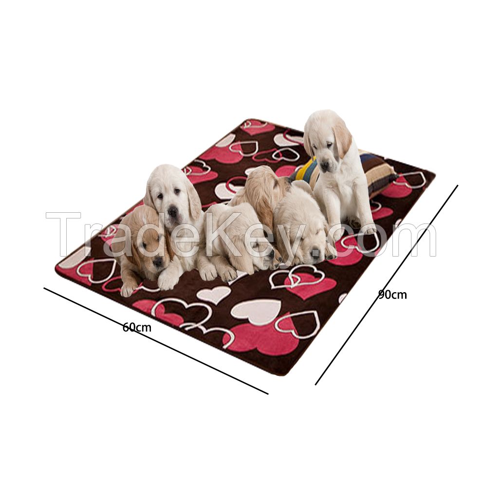 Coral flocking printing pet pad