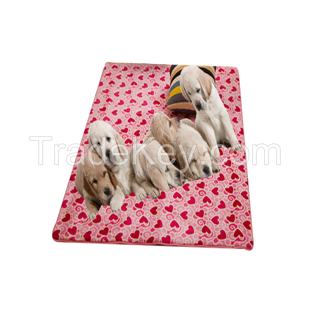 Coral flocking printing pet pad