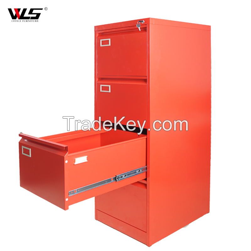 Southeast Asia popular Metallic 4 Drawer A4 Filing Cabinet in Red