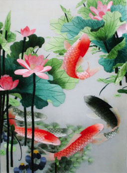 embroidery,fish,ornament,handicraft,made in China