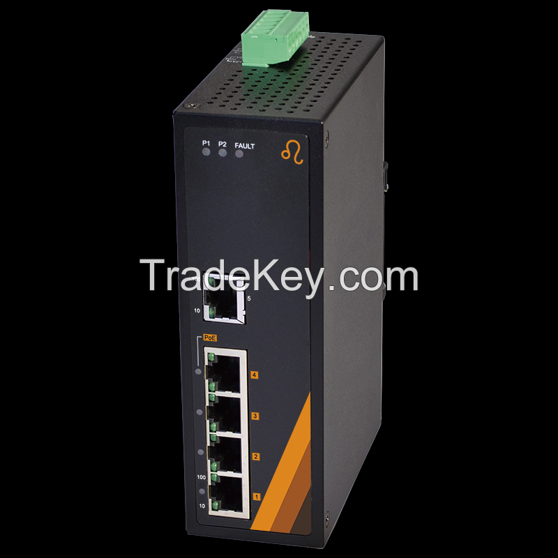 5-Port Industrial PoE+ Ethernet Switch (PT2-0500-24)