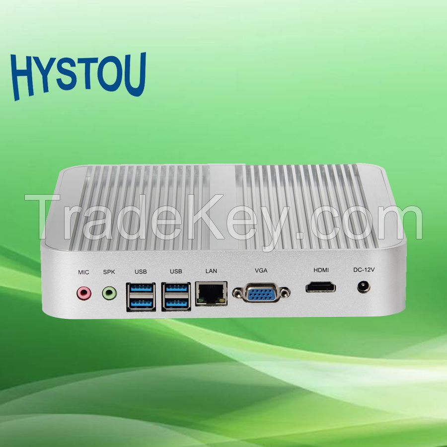 Hystou Fanless Mini PC Core i3 5005u Fanless Desktop Computer Mini HTPC