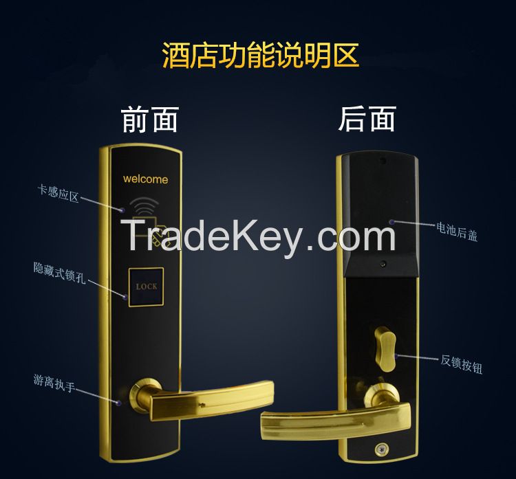 smart hotel card lock, hotel door lock system,keyless lock