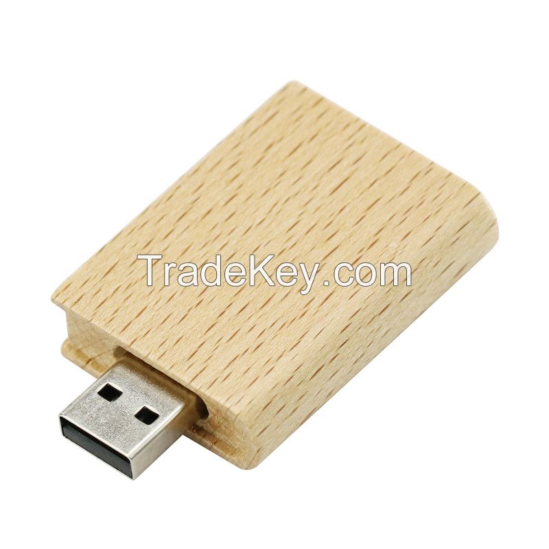 Advertising Gift Bamboo Swivel 16GB Wooden USB Pen Drive 