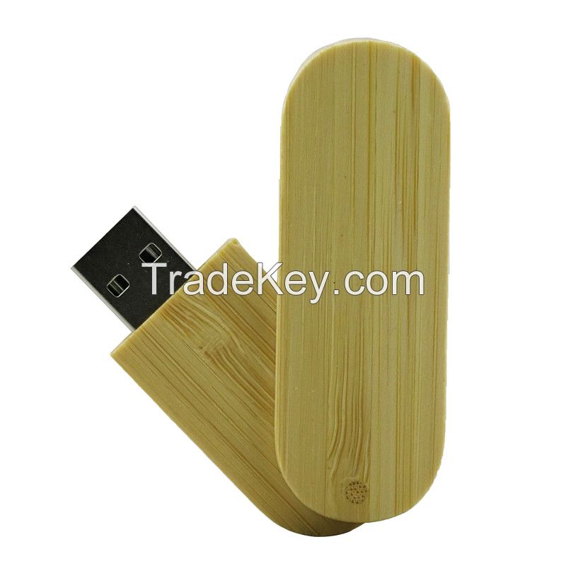 Advertising Gift Bamboo Swivel 16GB Wooden USB Pen Drive 