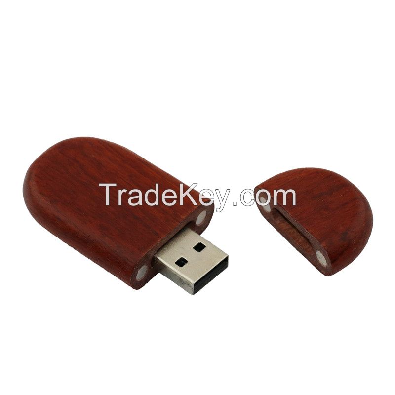 Advertising Gift Bamboo Swivel 16GB Wooden USB Pen Drive 