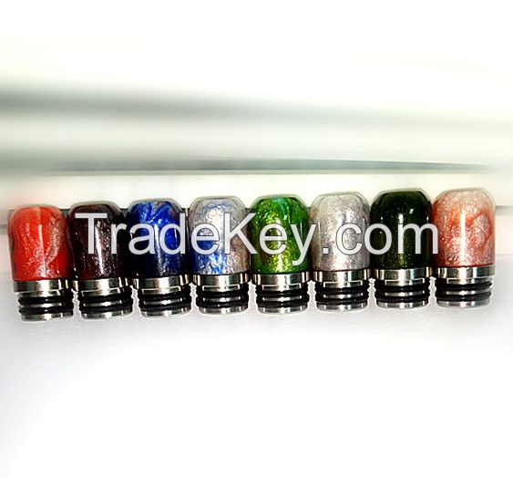 electronic cigarette ecig 510 drip tips made by epoxy resin and stainless  metal