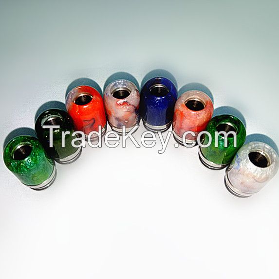 electronic cigarette ecig 510 drip tips made by epoxy resin and stainless  metal