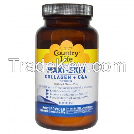 Megavitamins - Country Life Maxi-Skin verisol Collagen + C & A Powder Flavorless Supplement Australia