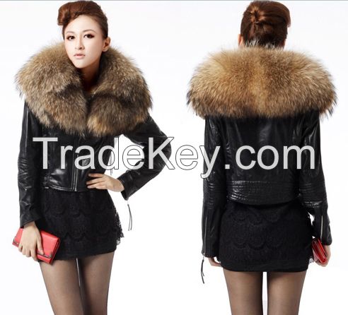 Ladies Fur Leather Jacket