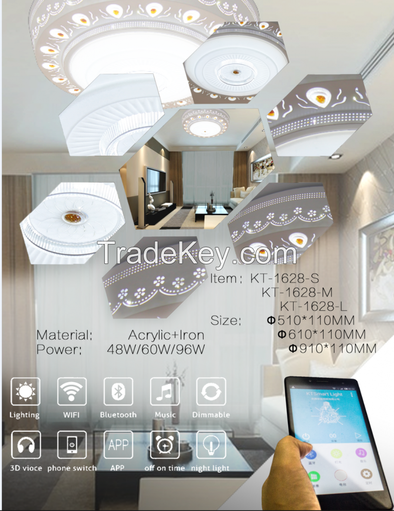 2016 Newest Smart Ceiling Music LED Light Changeable Color with APP Control