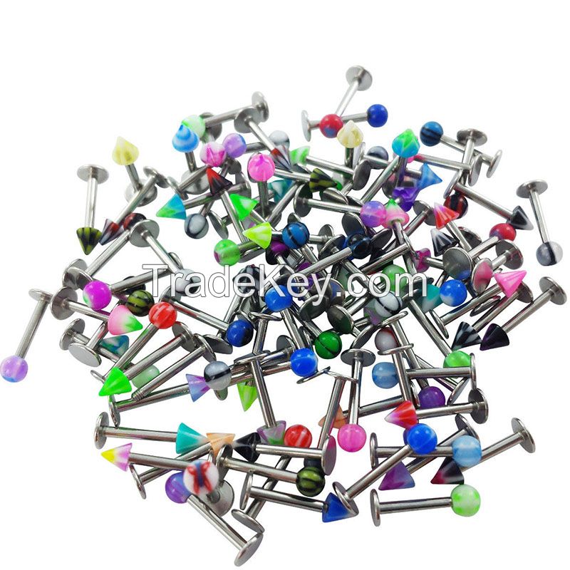 Acrylic basic style labret rings stud body piercing jewelry wholesale