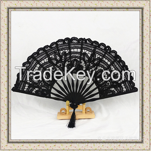 Beautiful and Elegant Hand embroidery Bamboo-based lace fan 