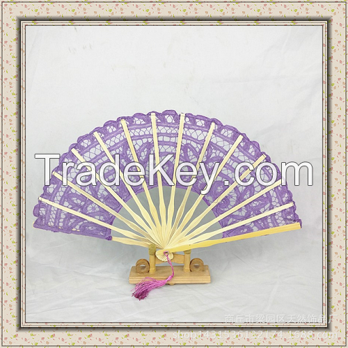 Well-sale and Popular Handcraft embroidery fan for decoration 