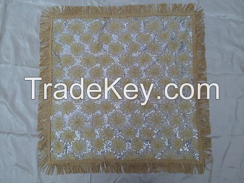 Golden art lace tablecloth