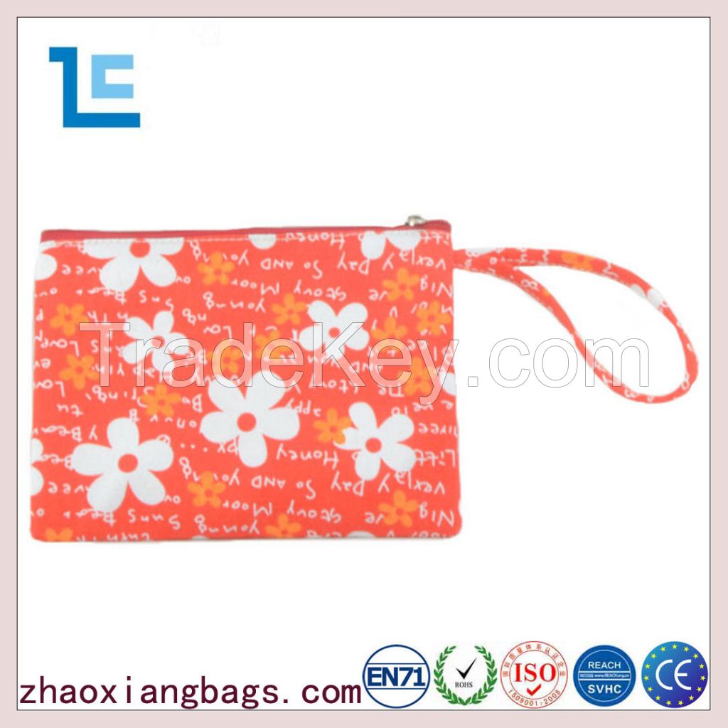 Zhaoxiang custom foldable luxury small canvas cosmetic pouch