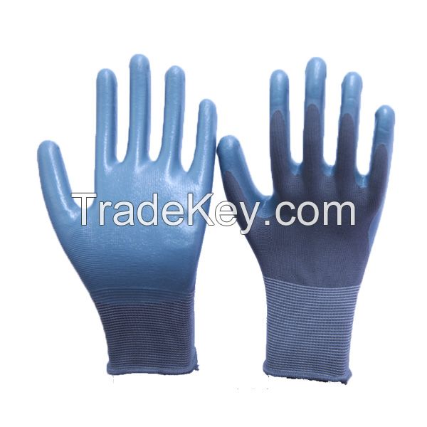 2016 New Style Nitrile Polyester Cheap Working Glove