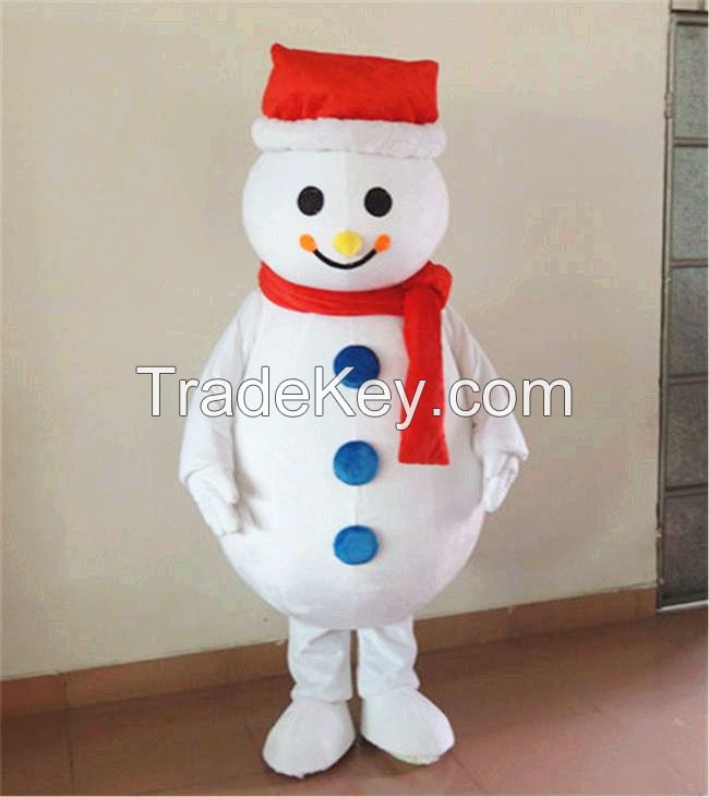 Lovely Xmas Snowman Mascot Costume High Quality Hand-made Xmas Party And Festival Supply