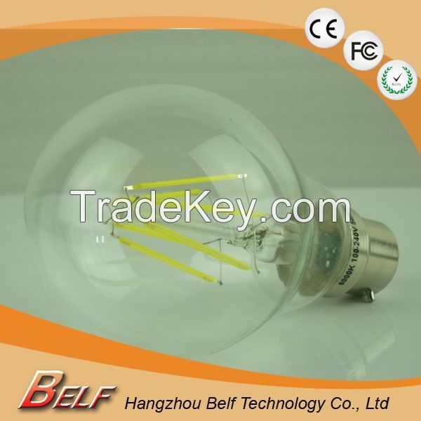 E27 8W Wholesale edison Aluminum base housing indoor a60 led filament bulb 