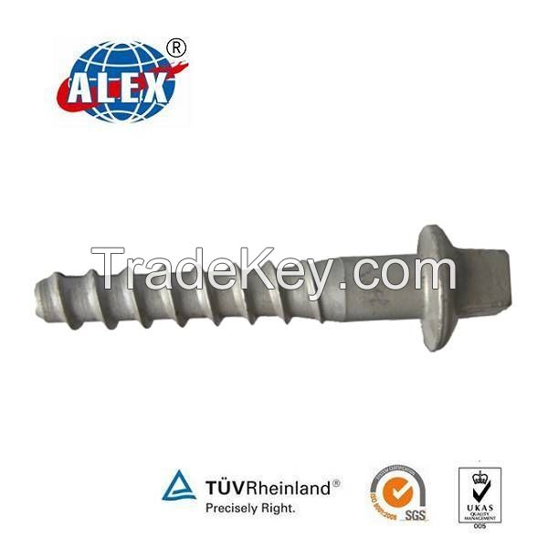 China provid Hot-sale HDG Finishing Rail Screw Spike For Railroad Equipment