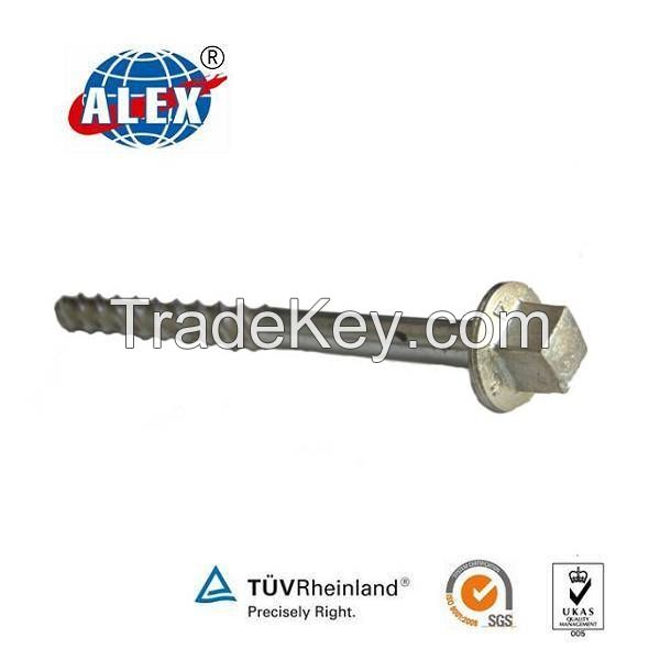 China provid Hot-sale HDG Finishing Rail Screw Spike For Railroad Equipment