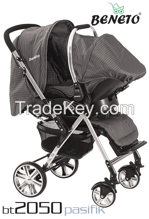 Beneto BT-2050T Double side Aluminum Travel System Baby Stroller